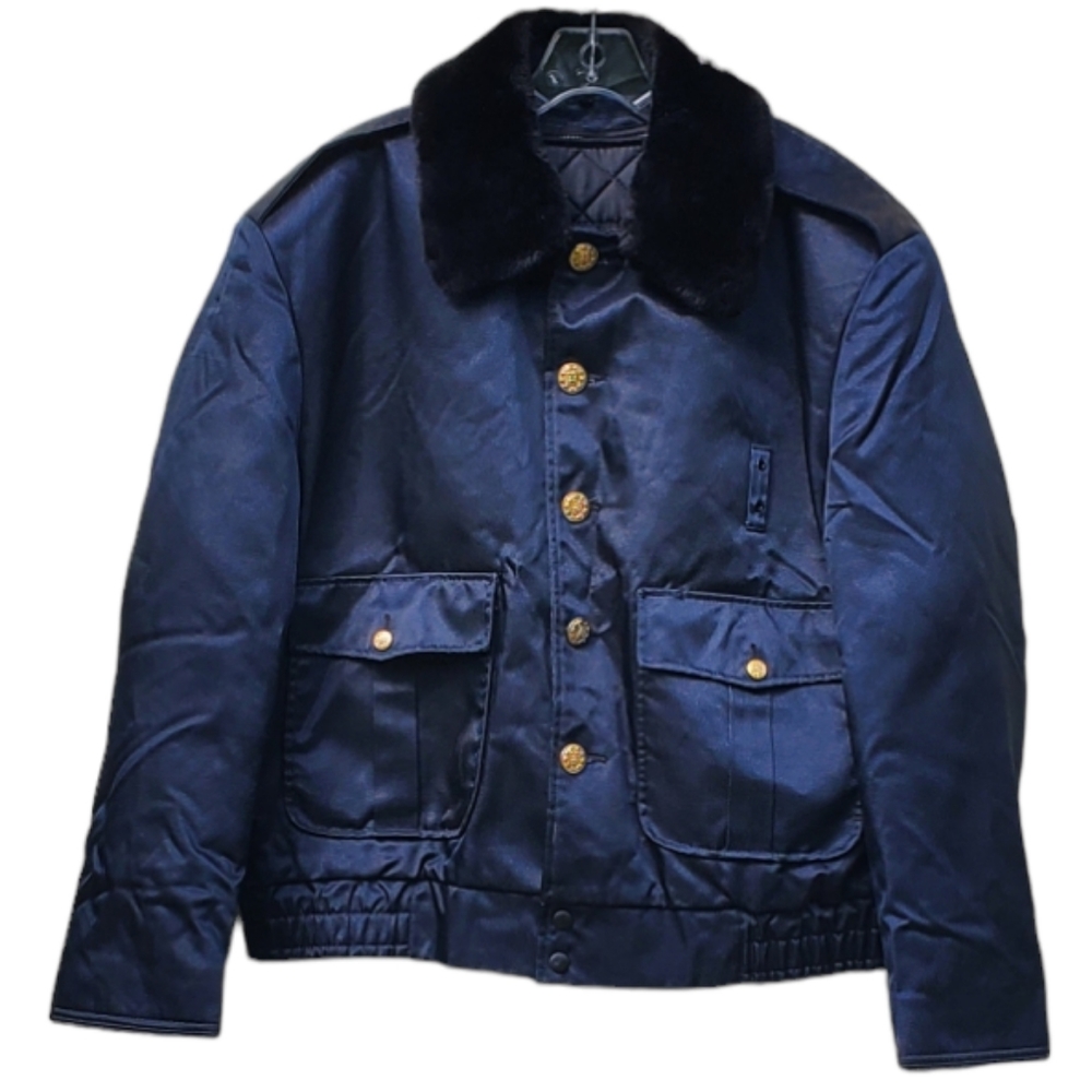 Men's Navy Blue Jacket with Black Collar